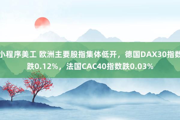 小程序美工 欧洲主要股指集体低开，德国DAX30指数跌0.12%，法国CAC40指数跌0.03%