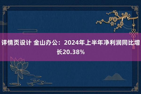 详情页设计 金山办公：2024年上半年净利润同比增长20.38%